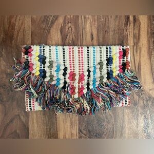 Sondra Roberts Multicolor Fringe Clutch